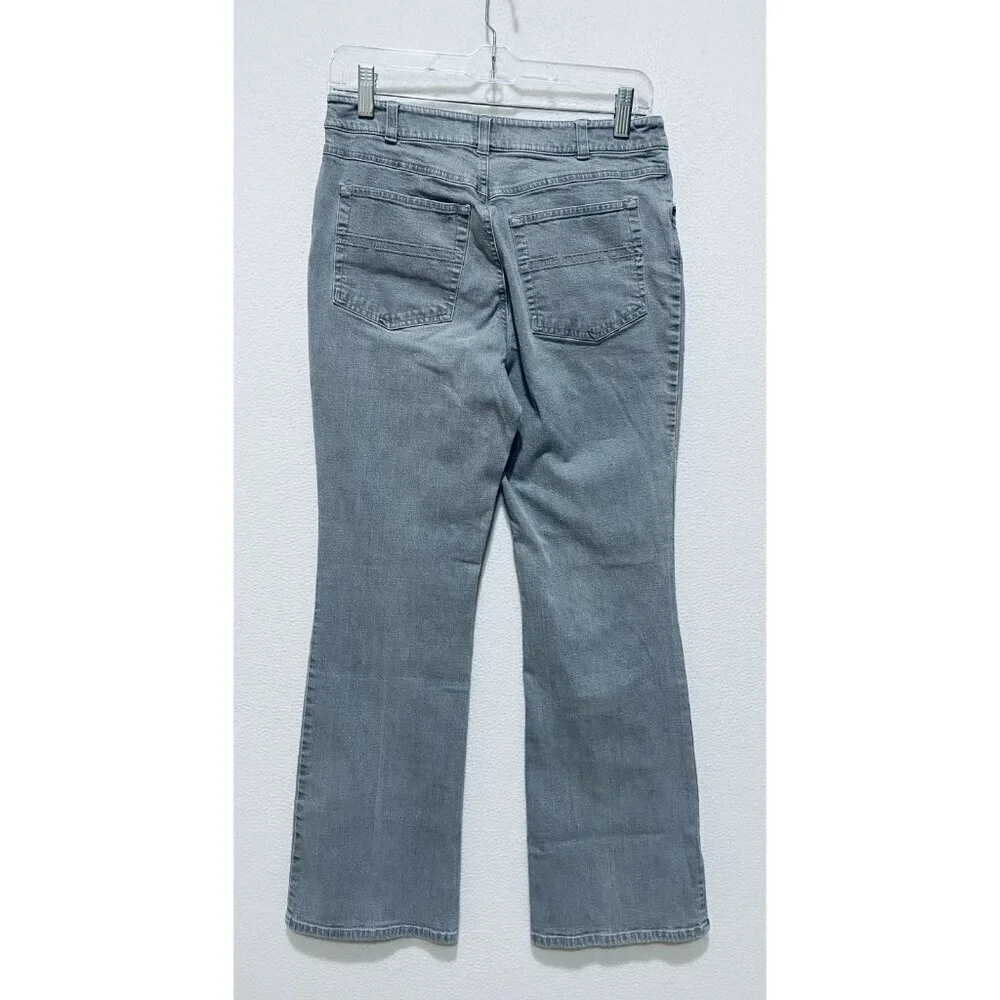 J Jill Jeans Womens 6 Gray Wash Distressed Denim Bootcut Stretch Western Rodeo